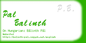 pal balinth business card