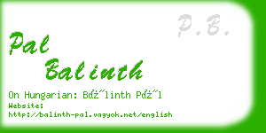 pal balinth business card